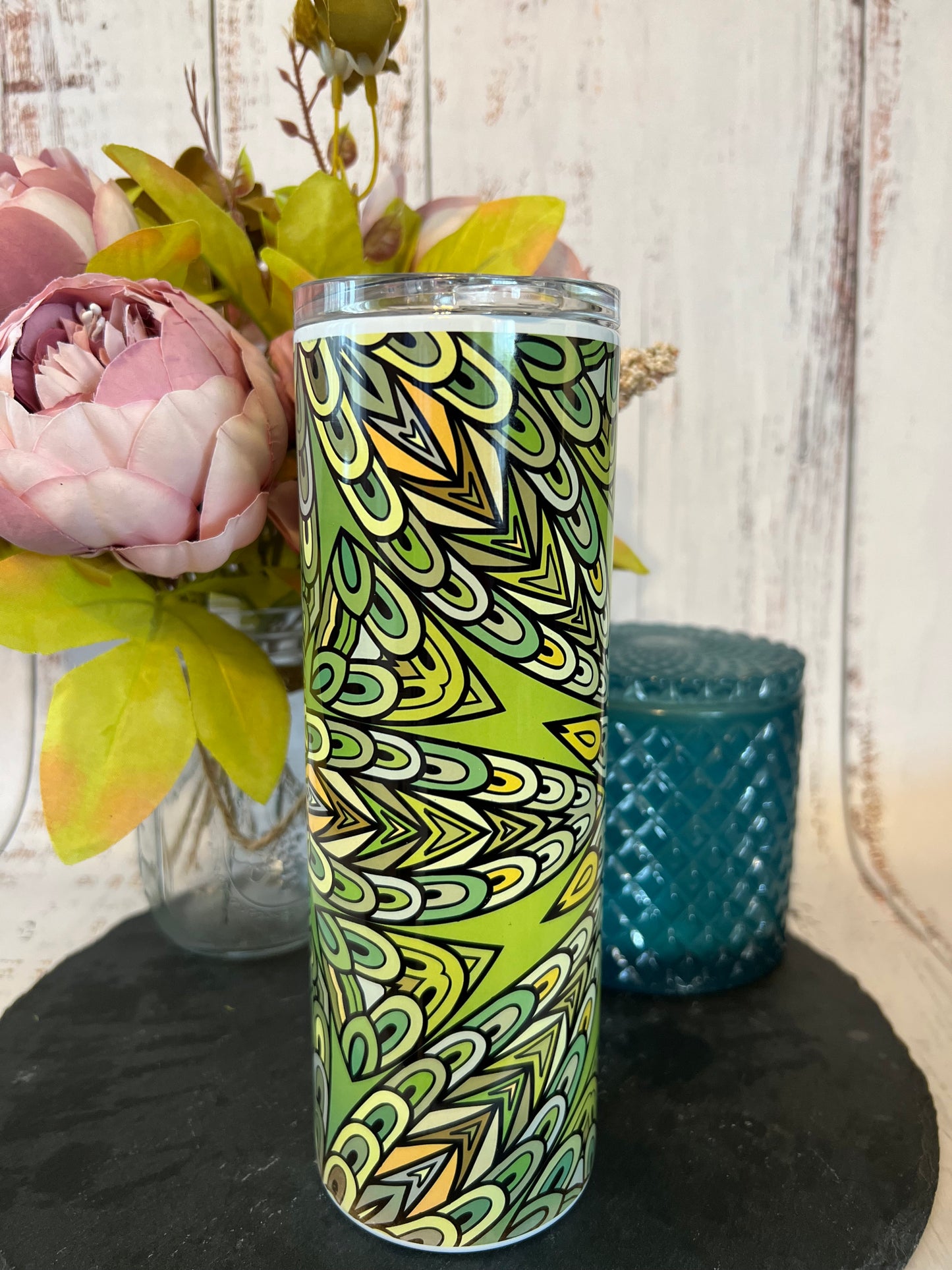 Bright Kaleidoscope 20 oz Insulated Tumbler with Slider Lid and Straw