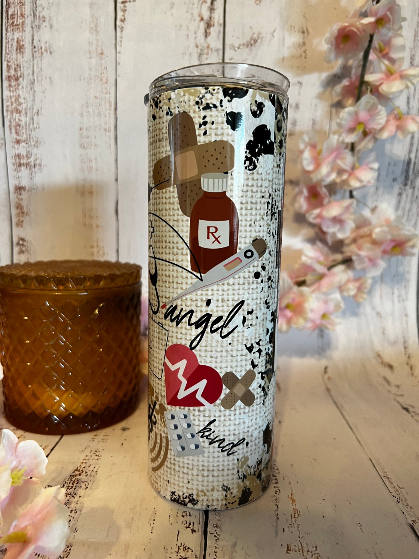 Nurse 20 oz Insulated Skinny Tumbler with Slider Lid and Straw